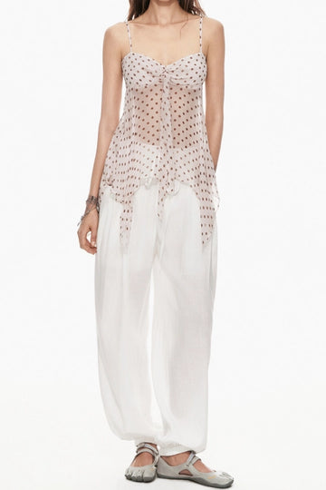 Hersh Spaghetti Dot Mesh Top