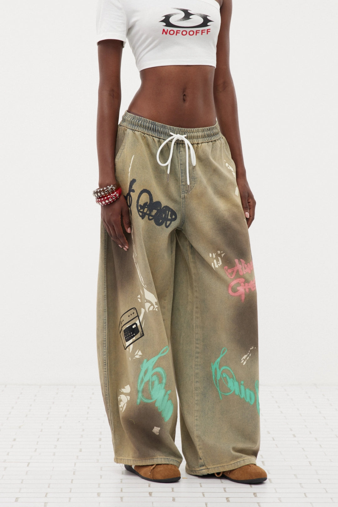 Fatih Graffiti Baggy Jeans