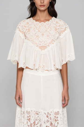 Fergal Embroidered Cutout Top
