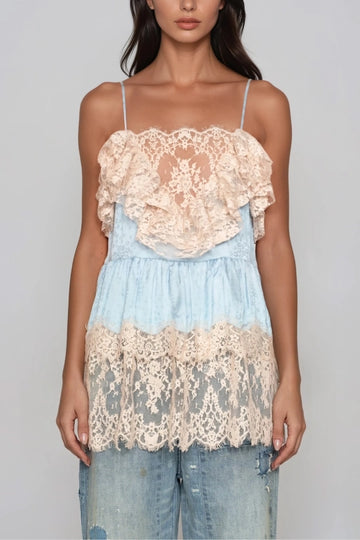 Haran Spaghetti Lace Ruch Top