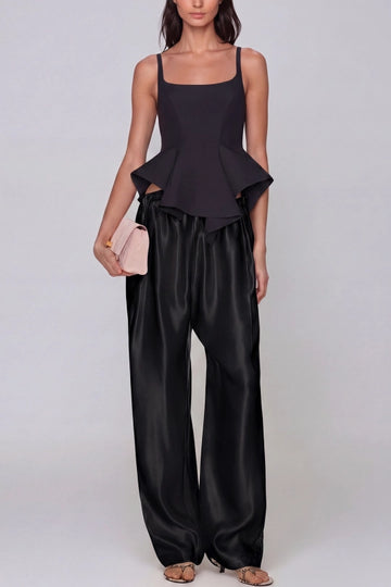 Haraldur Rope Satin Pants In Black