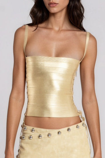 Kade Spaghetti Lace Up Top