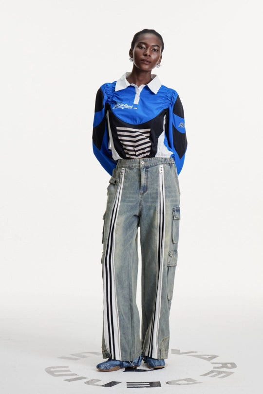 Colombano Drawstring Print Top