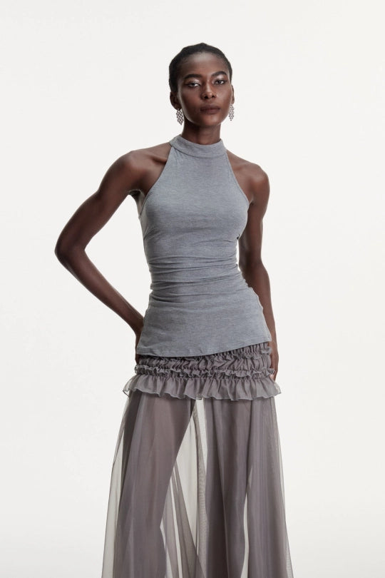 Concetta Halter Neck Ruch Top