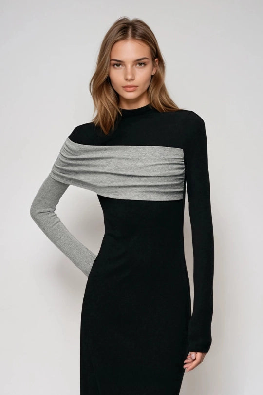 Dane Bodycon Asymmetric Top In Grey