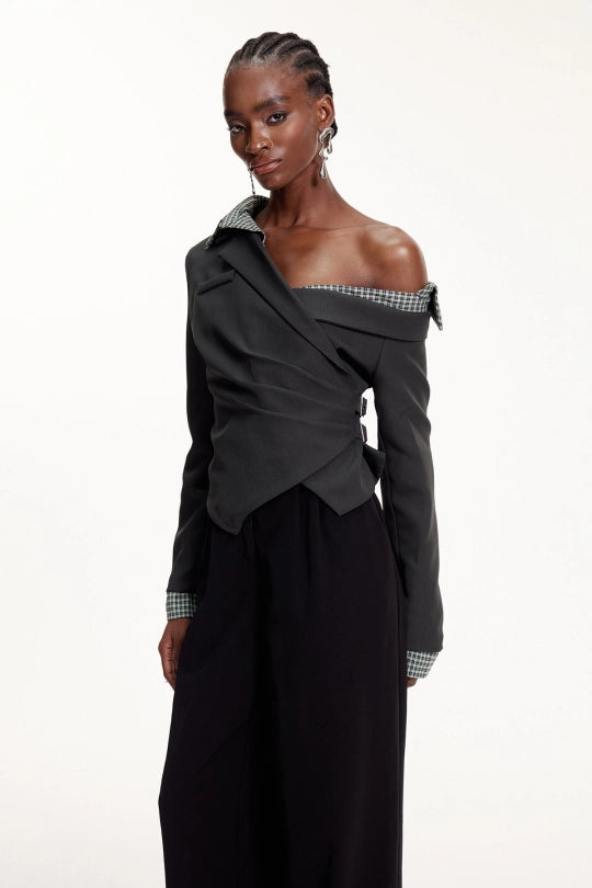 Darko One Shoulder Top In Green