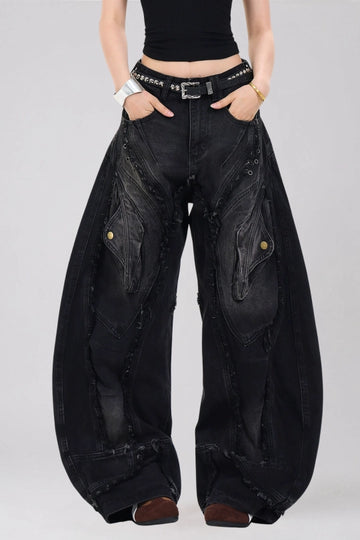 Daryl Fringe Baggy Jeans