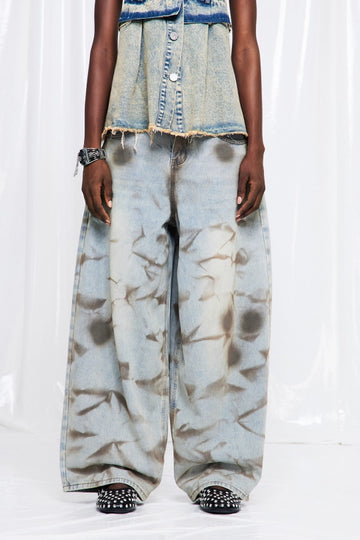 Dat Tie Dye Print Barrel Jeans