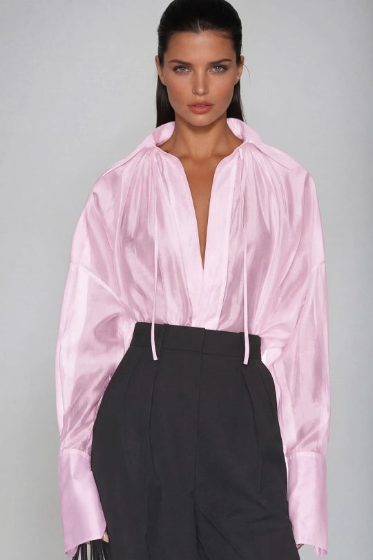 Dilipa Plunge Shirt In Pink