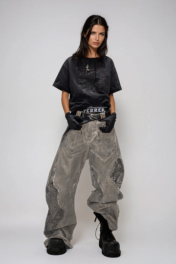 Dima Asymmetric Fringe Jeans