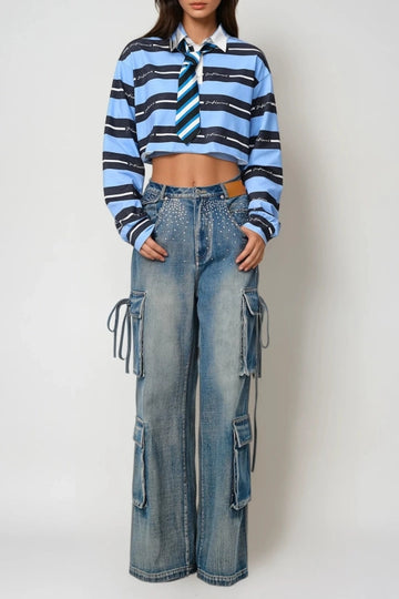 Dionysos Rhinestone Cargo Jeans