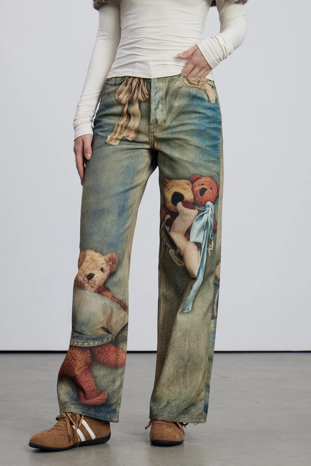 Dmitar Print Barrel Jeans