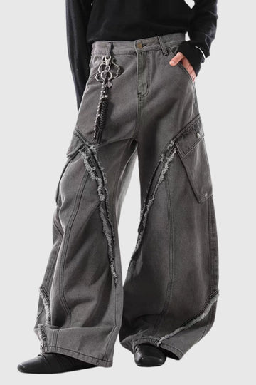Doaa Fringe Barrel Jeans