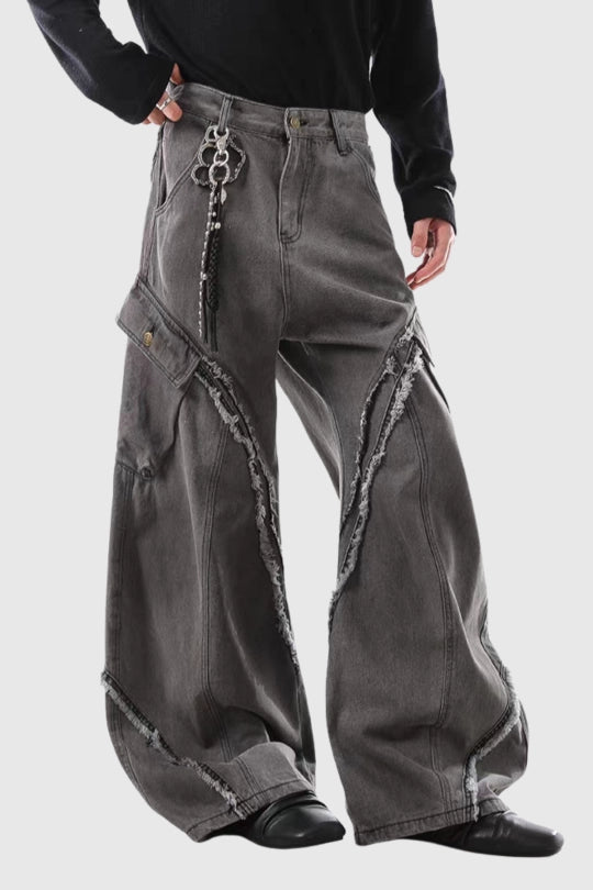 Doaa Fringe Barrel Jeans