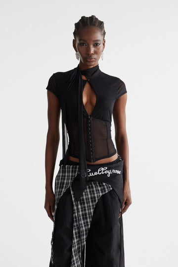Dobromila Cutout Mesh Top