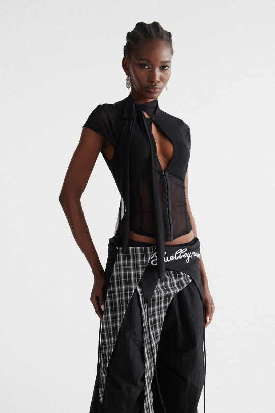 Dobromila Cutout Mesh Top