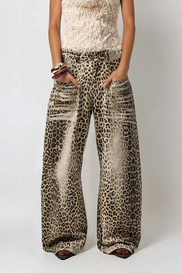 Donnacha Bleached Leopard Jeans