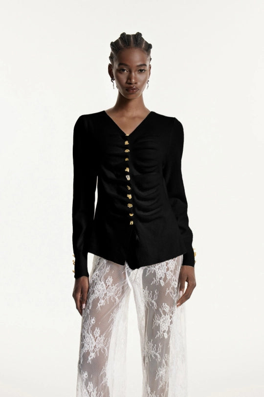 Edmonda Ruch Knit Top In Black