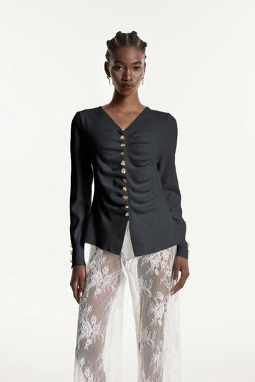 Edmonda Ruch Knit Top In Grey