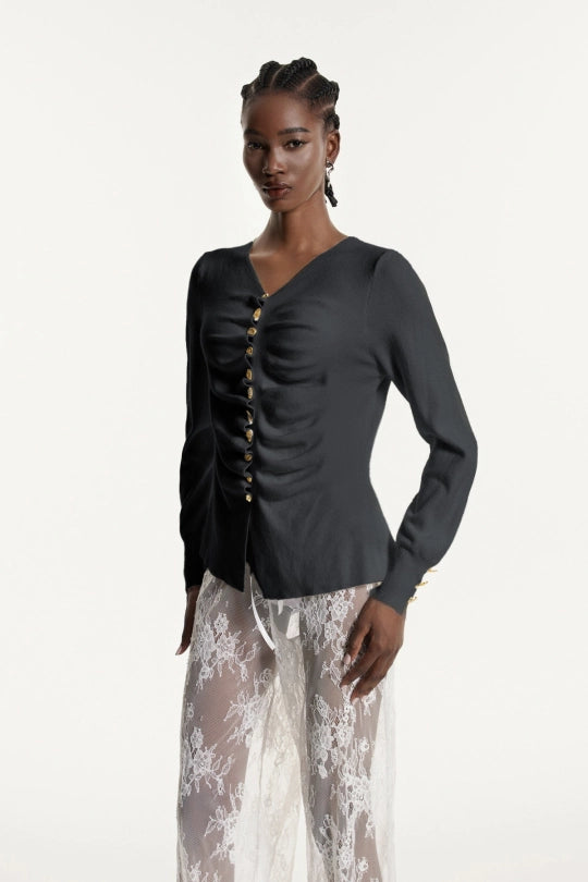 Edmonda Ruch Knit Top In Grey