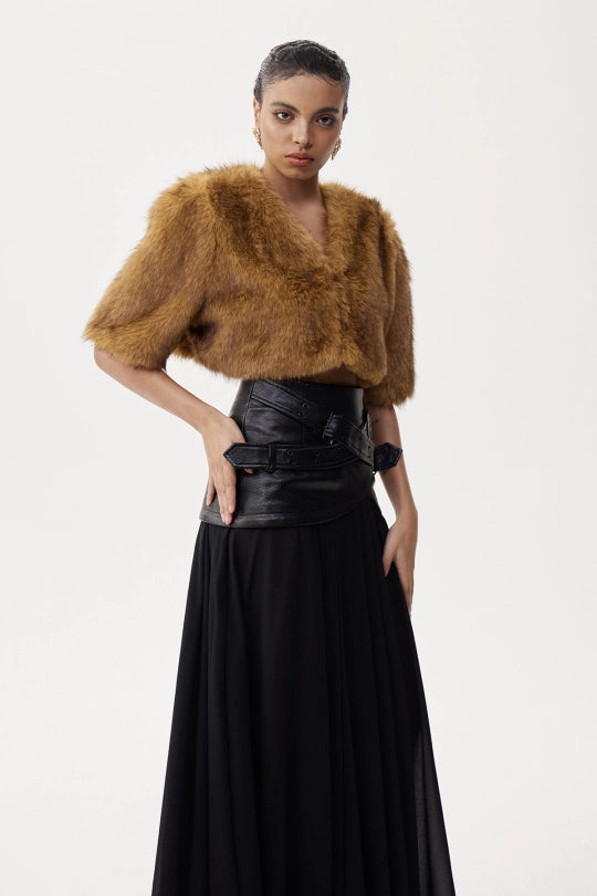 Elijas Faux Fur Crop Top