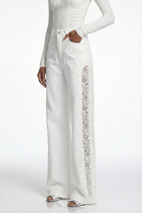 Eliodoro Embroidered Mesh Jeans