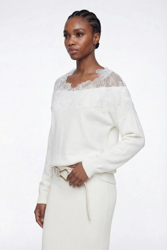 Elizabeta Lace Knit Top