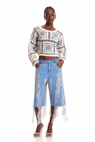 Encarna Crochet Cutout Top