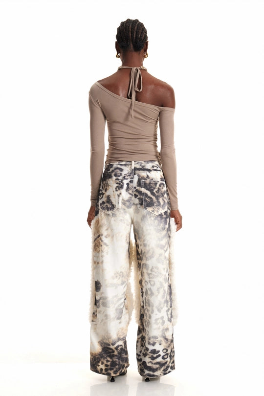 Ender Pearl Leopard Bleached Jeans