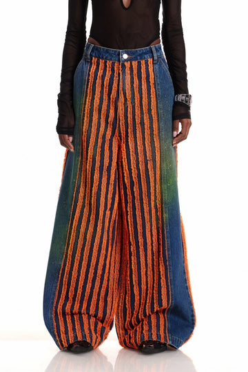 Enheduanna Stripe Fringe Jeans