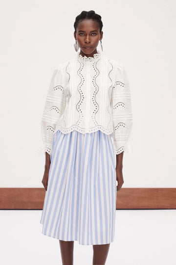 Erja Balloon Sleeve Ruffle Shirt
