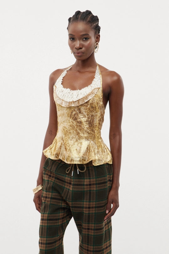 Erma Leopard Sequin Top