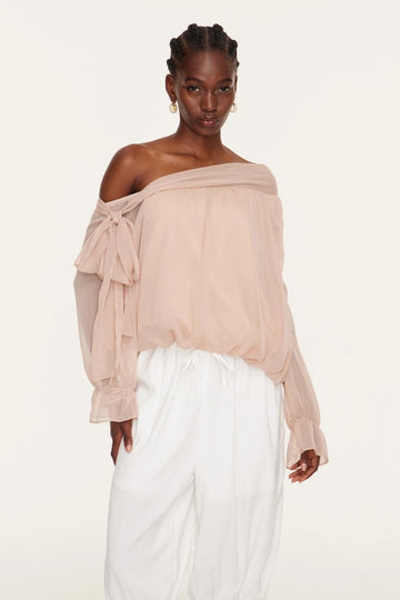 Esmeralda Asymmetric Tie Up Top In Pink