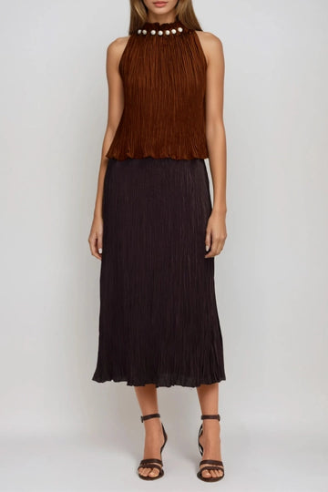 Fabia Halter Neck Bead Ruch Top