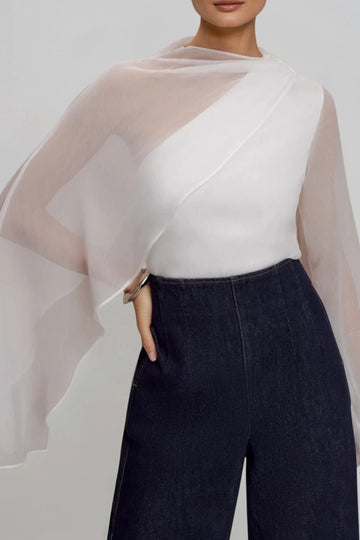 Fadwa Cape Sleeve Mesh Top