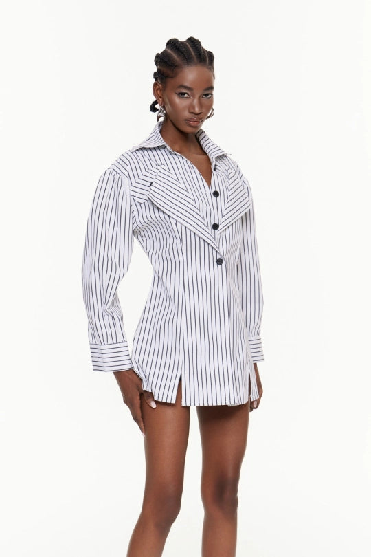 Fahima Stripe Deconstruct Shirt