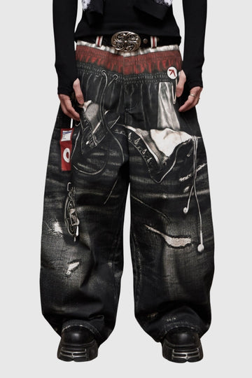 Farrux Print Baggy Jeans