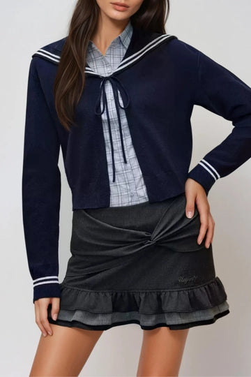 Fatiha Lapel Knit Top