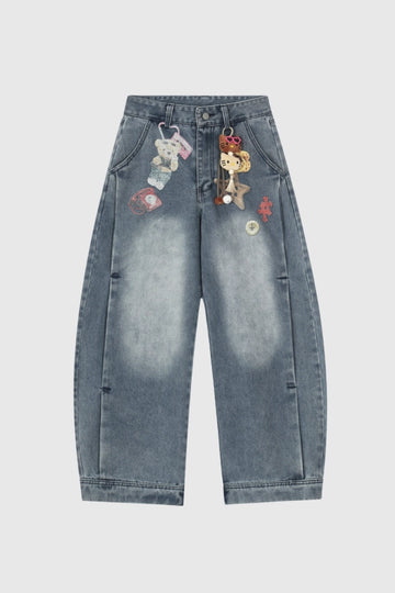 Felicitas Print Baggy Jeans