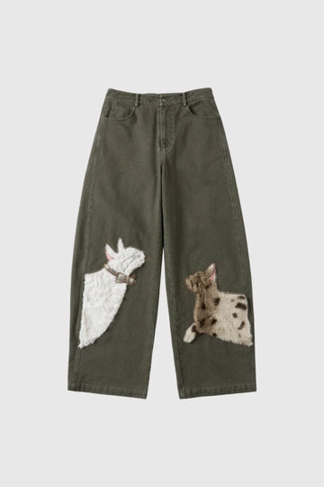 Feray Embroidered Barrel Jeans