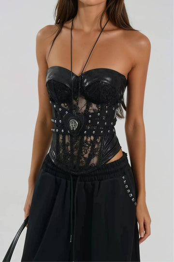 Fikriyya Strapless Corset Lace Top