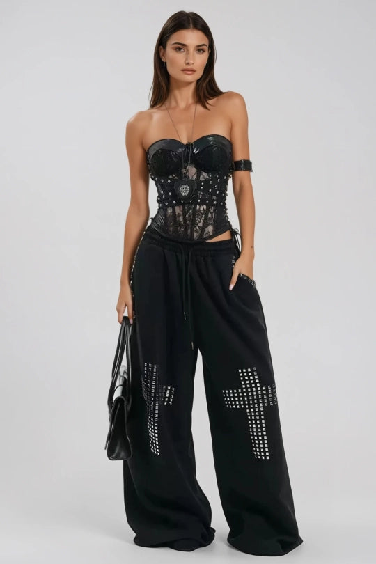 Fikriyya Strapless Corset Lace Top