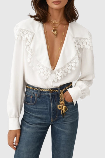 Flavien Plunge Flower Top