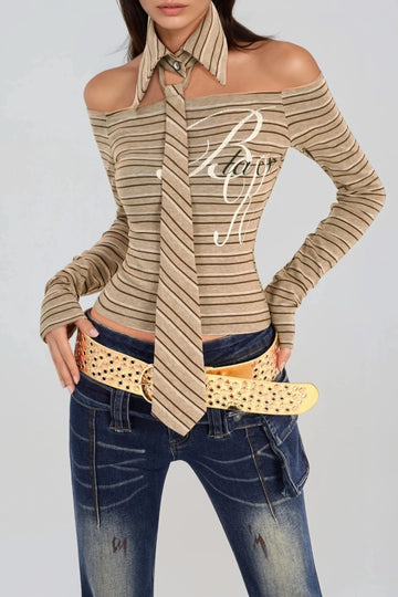 Florianus Off Shoulder Stripe Top