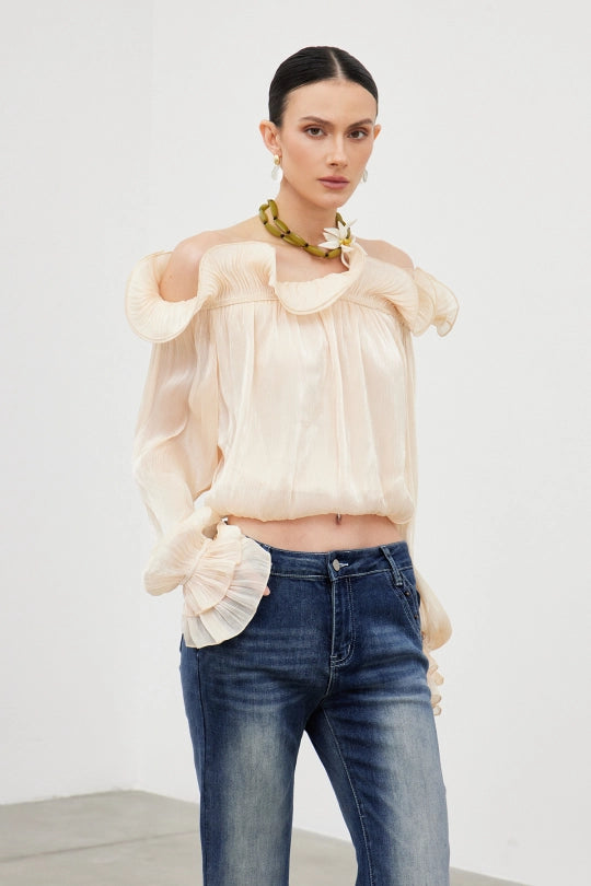 Frano Ruffle Off Shoulder Top