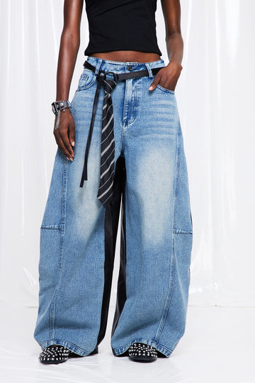 Frig Deconstruct Leather Jeans