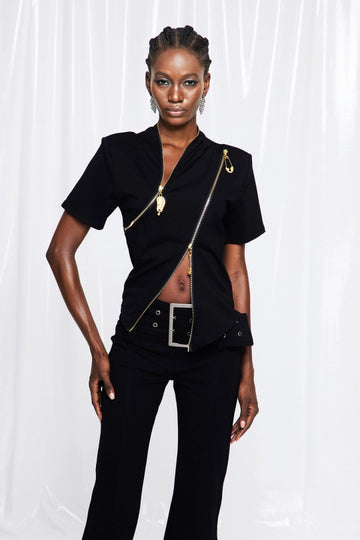 Fumio Zipper Asymmetric Top