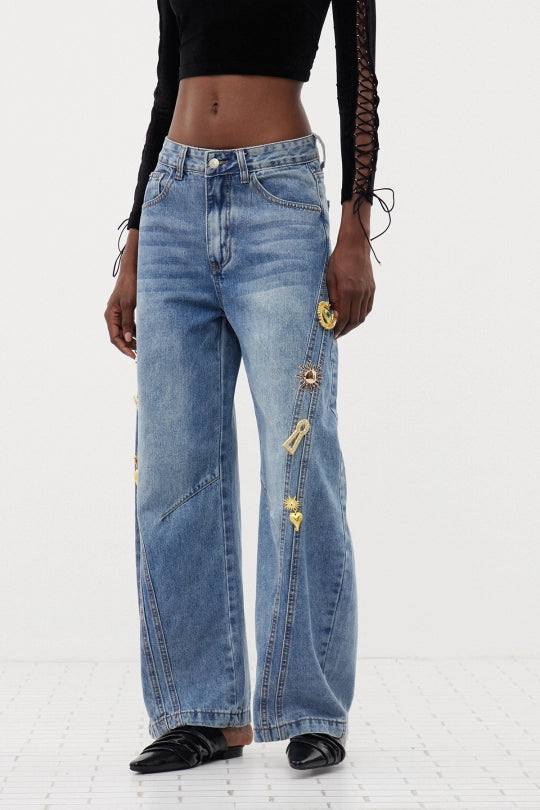 Gaius Bleached Baggy Jeans