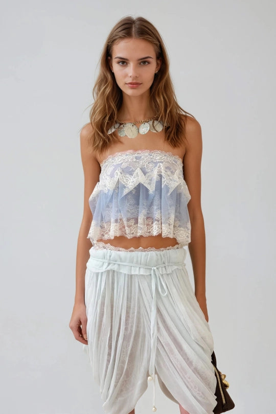 Giovannetta Ruch Lace Top