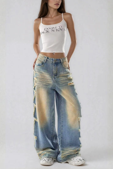 Hereweald Ripped Bleached Jeans